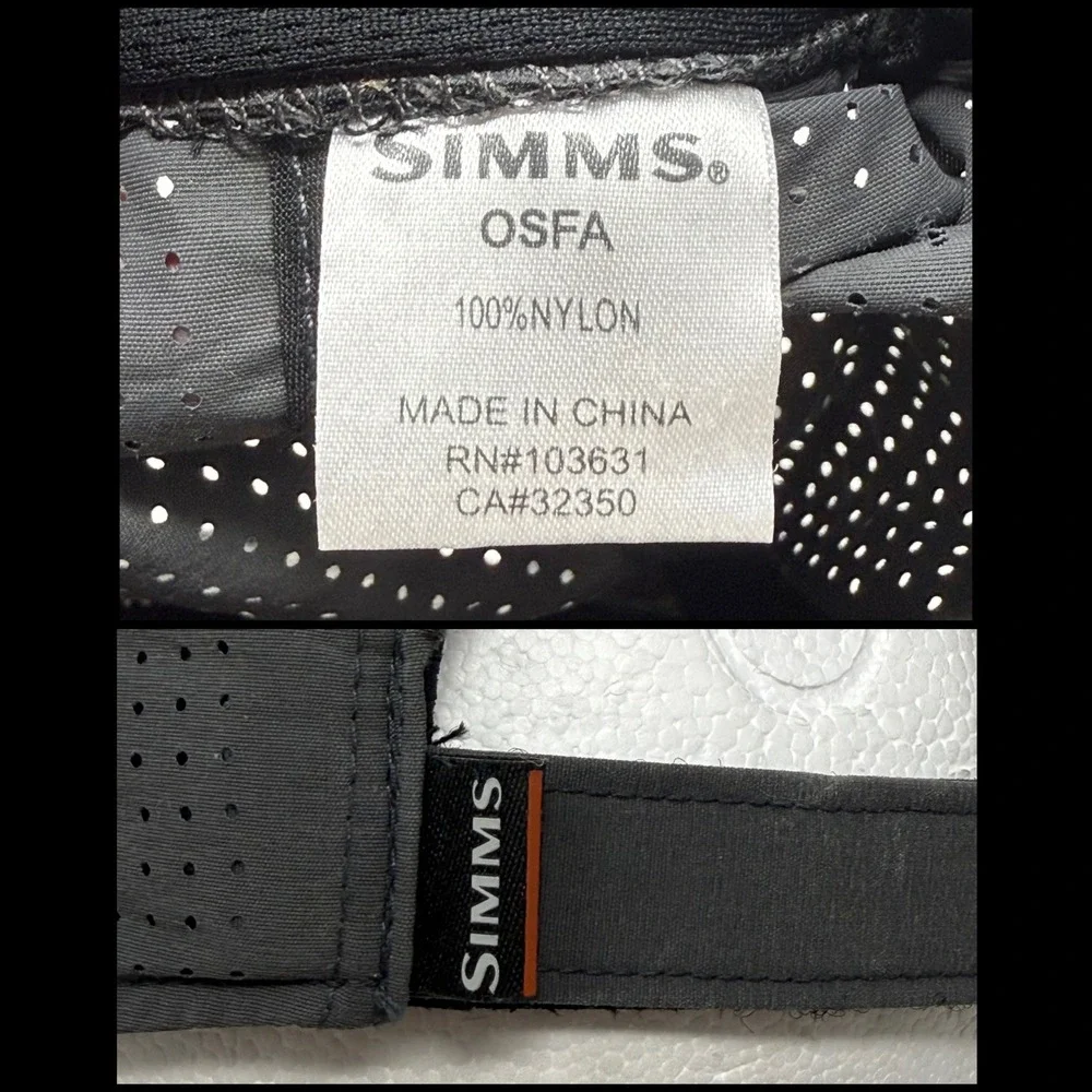 Simms Superlight Cap Mens Carbon Grey Nylon Fishing Hat Adjustable OSFA RN103631